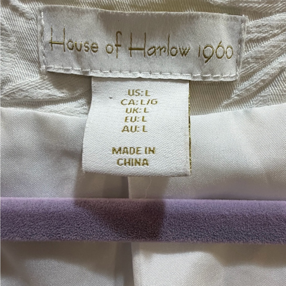 House of Harlow 1960 Off White Minimalist Vest Triple Button Quiet Luxury Size L - Picture 5 of 7
